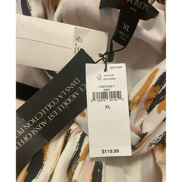 Banana Republic Factory Women Twist Neck Satin Midi Dress Size XL NWT Print - Picture 8 of 10